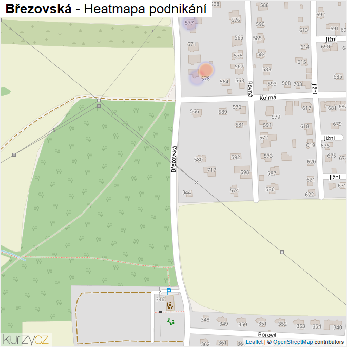 Mapa Březovská - Firmy v ulici.