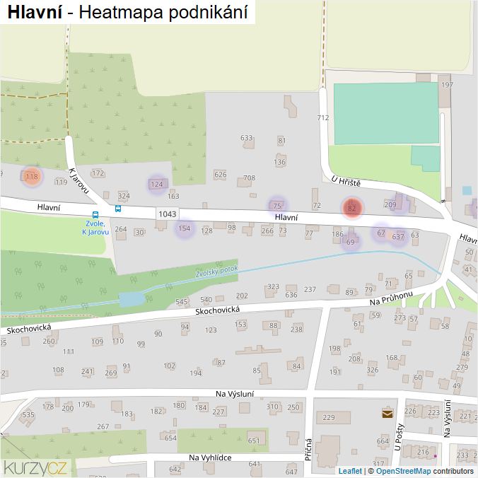 Mapa Hlavní - Firmy v ulici.