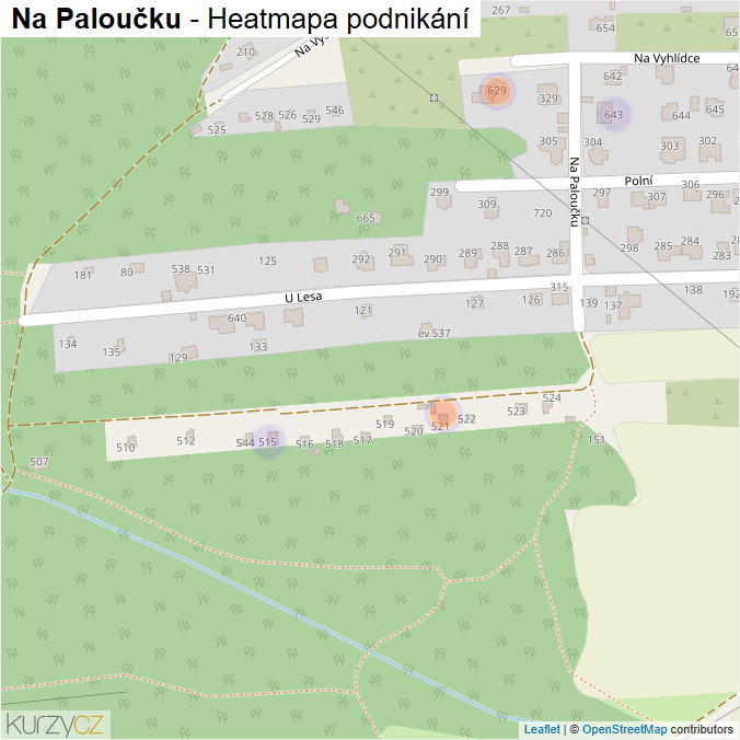 Mapa Na Paloučku - Firmy v ulici.