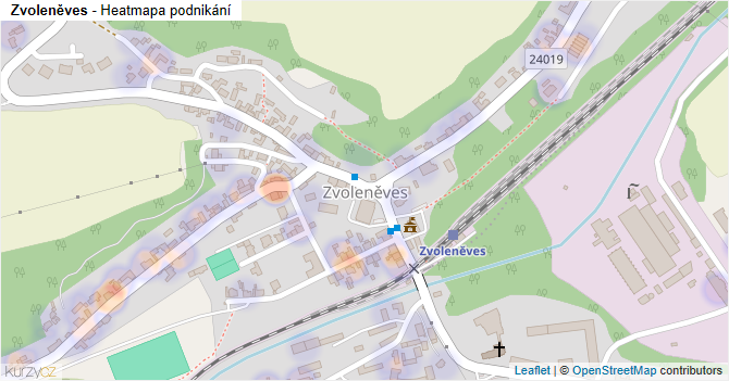 Zvoleněves - mapa podnikání