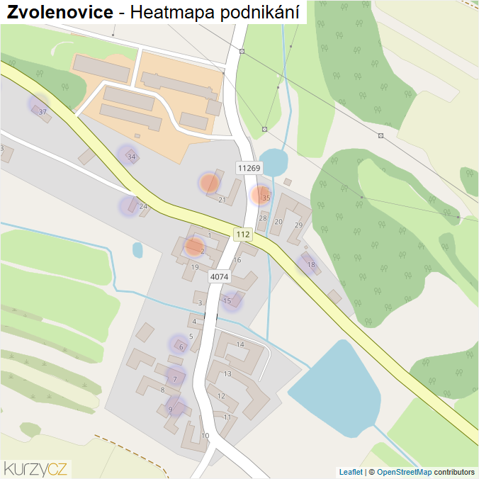 Mapa Zvolenovice - Firmy v části obce.