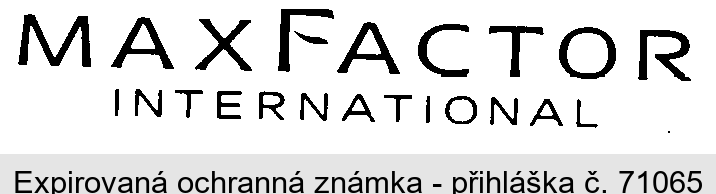 MAXFACTOR INTERNATIONAL