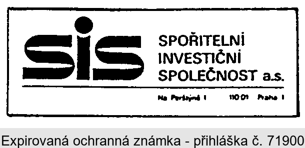 SIS SPOŘITELNÍ INVESTIČNÍ SPOLEČNOS