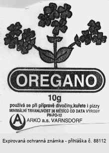 OREGANO A ARKO a.s. VARNSDORF