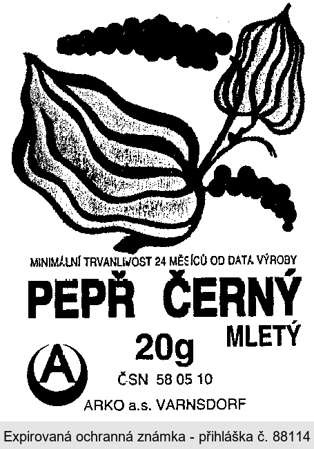 PEPŘ ČERNÝ MLETÝ A ARKO a.s. VARNSDORF
