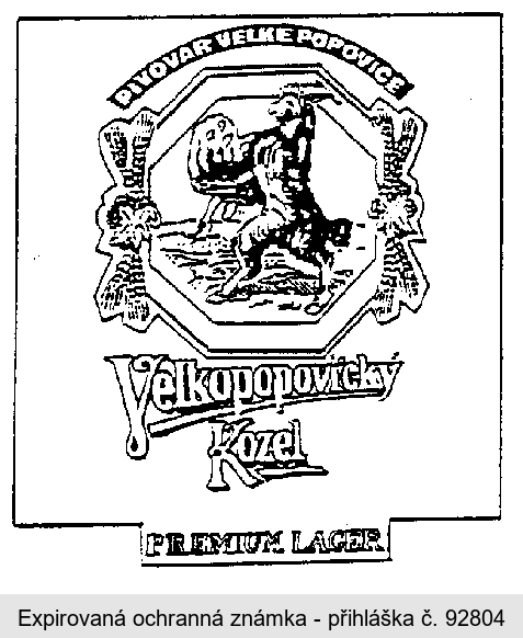 PIVOVAR VELKÉ POPOVICE Velkopopovický Kozel PREMIUM LAGER