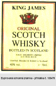 KING JAMES ORIGINAL SCOTCH WHISKY BOTTLED IN SCOTLAND