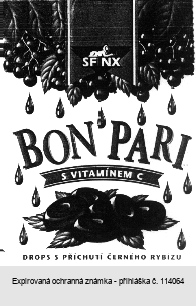 SFINX BON PARI S VITAMíNEM C DROPS S PŘÍCHUTÍ ČERNÉHO RYBíZU