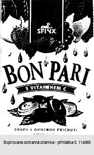SFINX BON PARI S VITAMÍNEM C DROPS S OVOCNOU PŘÍCHUTÍ