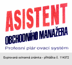 ASISTENT OBCHODNÍHO MANAŽERA Profesní plánovací systém