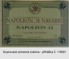 NAPOLEON DE NAVARRE NAPOLEON 43 EAU DE VIE EXTRA