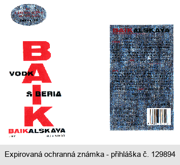 BAIK VODKA SIBERIA BAIKALSKAYA