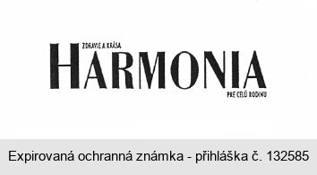 ZDRAVIE A KRÁSA - HARMONIA - PRE CELÚ RODINU