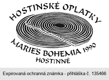 HOSTINSKÉ OPLATKY  MARIE'S BOHEMIA 1990 HOSTINNÉ