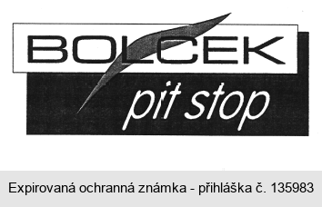 BOLCEK pit stop