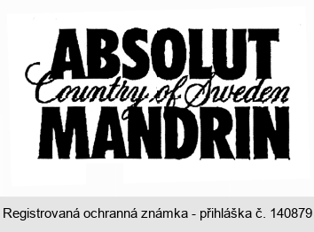 ABSOLUT MANDRIN Country of Sweden