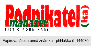 Podnikatel(ka) manažer(ka) LIST O PODNIKÁNÍ