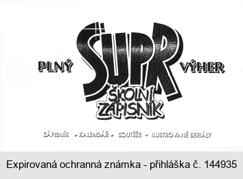 SUPR ŠKOLNÍ ZÁPISNÍK -PLNÝ VÝher