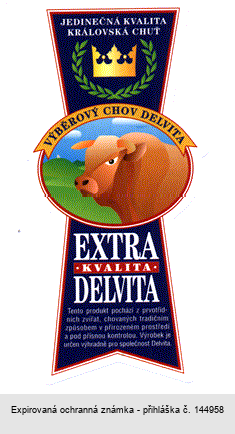 JEDINEČNÁ KVALITA KRÁLOVSKÁ CHUŤ VÝBĚROVÝ CHOV DELVITA EXTRA KVALITA DELVITA