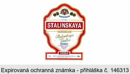 P RUSSIAN RECIPE ORIGINAL STALINSKAYA PREMIUM VODKA