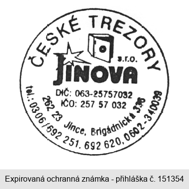 ČESKÉ TREZORY JINOVA s.r.o. 262 23 Jince, Brigádnická 336