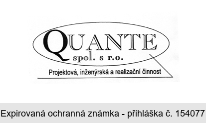 QUANTE spol.s r.o. Projektová, inženýrská a realizační činnost