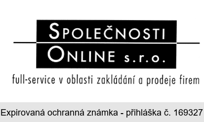 SPOLEČNOSTI ONLINE s.r.o.  full-service v oblasti zakládání a prodeje firem