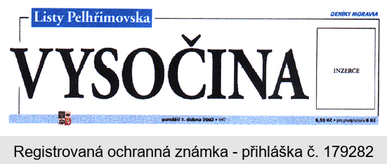 Listy Pelhřimovska VYSOČINA DENÍKY MORAVIA INZERCE