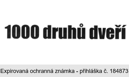 1000 druhů dveří