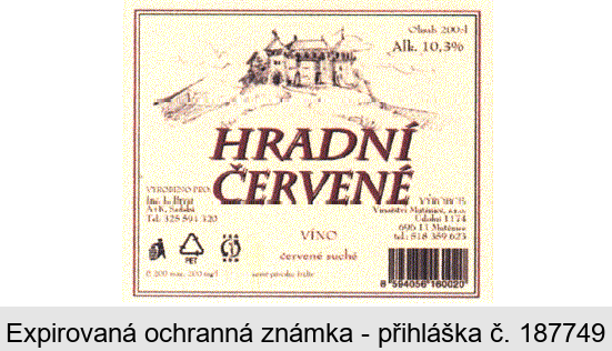 HRADNÍ ČERVENÉ VÍNO červené suché