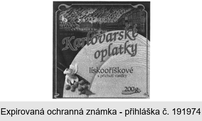 Karlovarské oplatky lískooříškové s příchutí vanilky