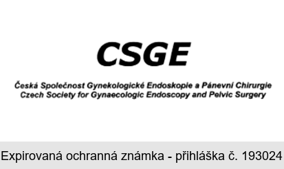 CSGE Česká Společnost Gynekologické Endoskopie a Pánevní Chirurgie Czech Society for Gynaecologic Endoscopy and Pelvic Surgery