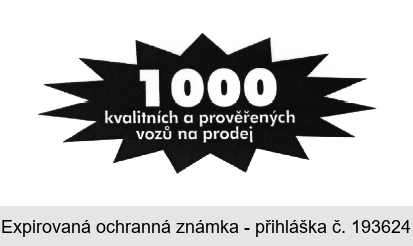 1000 kvalitních a prověřených vozů na prodej