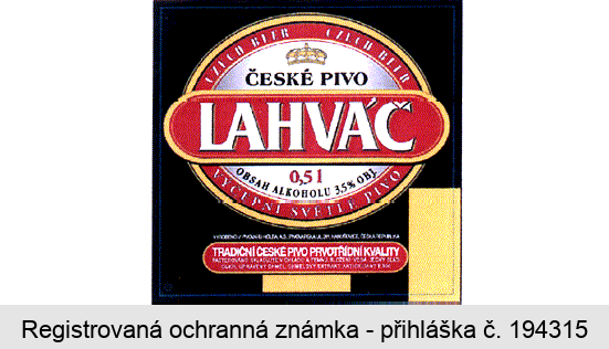 ČESKÉ PIVO LAHVÁČ