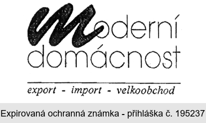 Moderní domácnost export - import - velkoobchod