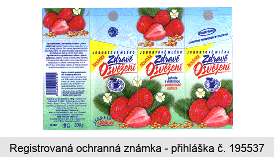 Novinka, JOGURTOVÉ MLÉKO, Zdravé Osvěžení, jahoda s vlákninou + probiotická kultura