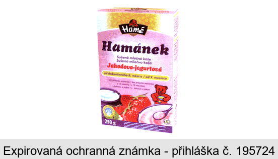Hamé Hamánek Sušená mléčná kaše Jahodovo-jogurtová