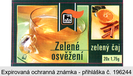 DELVITA Zelené osvěžení zelený čaj 20 x 1,75g