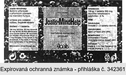 Joalis-MindHelp Herbálně- minerální produkt  Joalis