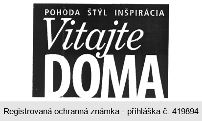 POHODA ŠTÝL INŠPIRÁCIA Vitajte DOMA