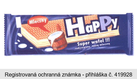 Mleczny Happy Super wafel!!! nadziewany masa mleczna