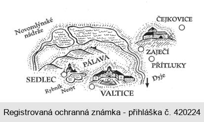 Novomlýnské nádrže SEDLEC Rybník Nesyt PÁLAVA VALTICE Dyje PŘÍTLUKY ZAJEČÍ ČEJKOVICE