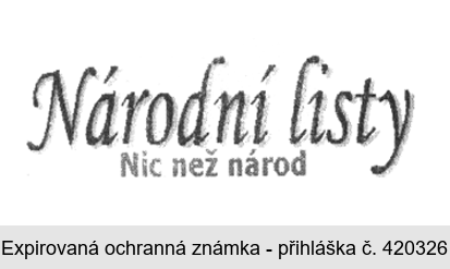 Národní listy Nic než národ