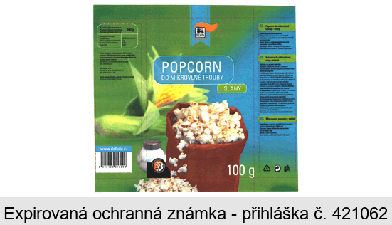 DELVITA POPCORN DO MIKROVLNÉ TROUBY SLANÝ