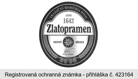 TRADIČNÍ BOHÉMIA PIVO ANNO 1642 Zlatopramen KRÁSNÉ BŘEZNO