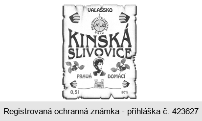 VALAŠSKO RUDIMOV KAMENNÝ DVUR N. K. KINSKÁ SLIVOVICE PRAVÁ DOMÁCÍ