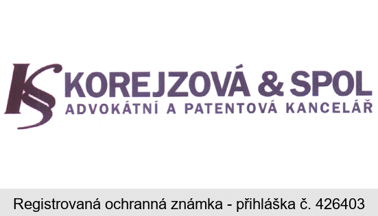 K KOREJZOVÁ & SPOL ADVOKÁTNÍ A PATENTOVÁ KANCELÁŘ