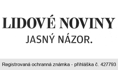 LIDOVÉ NOVINY JASNÝ NÁZOR.