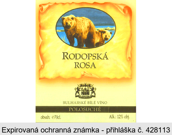 RODOPSKÁ ROSA VINZAVOD ASSENOVGRAD BULHARSKÉ BÍLÉ VÍNO POLOSUCHÉ