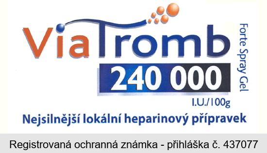 ViaTromb 240 000 Forte Spray Gel Nejsilnější lokální heparinový přípravek